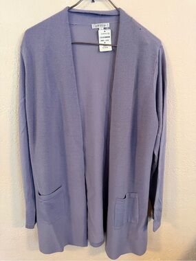 NWT Orvis Lavender Open-Front Women's Cardigan Sweater